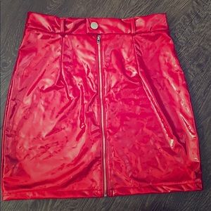 Red plastic skirt